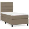 CLORIS Boxspringbett Polsterbett mit Matratze Taupe 90x190 Produktbild-Vorschau 2