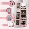 COSTWAY Armoire à bijoux avec LED, armoire à glace avec Voir les images du produit 7