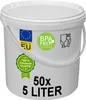plasteo® 50x 5 Liter Eimer mit Deckel Lebensmittelecht Produktbild-Vorschau 1