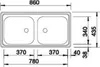BLANCO 500372, Edelstahl, 2 Becken, 370 x 340 mm, 370 x 340 Produktbild-Vorschau 7