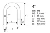 DROMET U-Bügel M8 x 115 mm (4") verzinkt mit Muttern, Höhe Produktbild-Vorschau 2