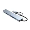 A USB-C hub adapter with multiple ports, shown on a white background. Produktbild-Vorschau