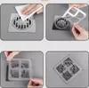 A four-panel instructional image showing how to use a drain cover. Podgląd zdjęcia produktu