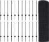 A set of fence posts and a roll of fence mesh are laid out on a white background. Podgląd zdjęcia produktu