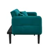 Side view of a teal sofa with black legs. Anteprima dell’immagine prodotto
