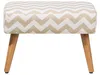 A modern ottoman with a zigzag pattern and wooden legs, presented against a white background. Náhled obrázku produktu