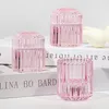 Kerzenständer Glas 3er Set Rosa Stabkerzen Teelichter Produktbild-Vorschau 4
