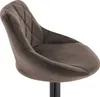 A close-up side view of a brown velvet bar stool. Voir les images du produit