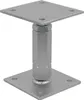 A silver metal post support with a square base and a square top, connected by an adjustable cylindrical column. Produktbild-Vorschau