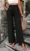ASKSA Damen Hose Hohe Taille Weitem Bein Einfarbig Produktbild-Vorschau 4