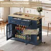 Îlot de cuisine mobile avec plateau repas escamotable, Voir les images du produit 3