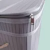 Relaxdays Wäschekorb mit Deckel, 3 Fächer, Bambus, 105 l, Produktbild-Vorschau 6