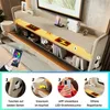 A bed with integrated storage and LED lighting, shown with a smartphone controlling the lights. Produktbild-Vorschau