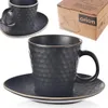 Filiżanka ze spodkiem do kawy espresso ceramiczna czarna Podgląd zdjęcia produktu 6