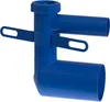 A blue plastic plumbing adapter with multiple outlets and a threaded cap. Anteprima dell’immagine prodotto