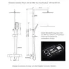 Diagrams and specifications for a shower system. Anteprima dell’immagine prodotto