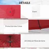 Outsunny Parasol de jardin Parasol droit inclinable rond Voir les images du produit 6