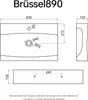 Technical drawing of a sink with dimensions and specifications. Produktbild-Vorschau