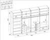 A technical drawing or blueprint of a modular wardrobe system, showing dimensions and internal components. Podgląd zdjęcia produktu