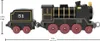A side view of a toy train and its tender on a white background. Voir les images du produit