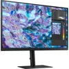 A Samsung monitor on a stand, displaying a colorful abstract image and software interface elements. Produktbild-Vorschau