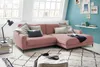 KAWOLA Ecksofa CARA Sofa Recamiere rechts Cord rosa Produktbild-Vorschau 1