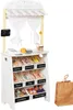 A toy food market stand with various toy food items and accessories displayed. Náhľad obrázku produktu