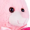 A close-up view of a pink teddy bear's face, focusing on its eyes and nose. Produktbild-Vorschau