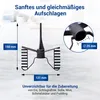 A close-up of a black kitchen appliance attachment with measurement indicators and descriptive text. Produktbild-Vorschau
