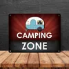 Camping-Zone Metallschild in rot mit Wohnwagen Motiv Produktbild-Vorschau 4