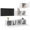 The Living Store 4-tlg. TV-Schrank-Set Weiß Holzwerkstoff Produktbild-Vorschau 3