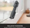 A vacuum cleaner attachment is shown cleaning a window frame. Voir les images du produit