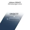 Diagram showing the dimensions of a CR2477 lithium button cell battery. Náhled obrázku produktu