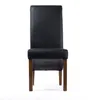 SIX® Lederstuhl Felice Leder Schwarz Stuhlbeine Nussbaum Produktbild-Vorschau 3