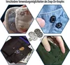 12 Sätze 21mm Metall-Druckknöpfe, rund, Silber für Produktbild-Vorschau 5