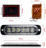 Product dimensions and components of an LED strobe light system with a remote control. Náhľad obrázku produktu
