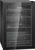 A black Bomann refrigerator with a glass door, showing multiple shelves inside. Anteprima dell’immagine prodotto
