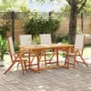 5-tlg. Garten-Essgruppe Massivholz Akazie und Textilene Produktbild-Vorschau 2