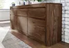 MASSIVMOEBEL24 Sideboard Sheesham 185x40x80 rot-braun Produktbild-Vorschau 4