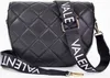 A black quilted handbag with a branded strap is shown against a white background. Anteprima dell’immagine prodotto