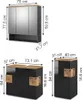 Badmöbel-Set Vicco Eden Anthrazit 3 Teile, Model 36923 Produktbild-Vorschau 2