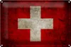 Blechschild Flagge Schweiz, 30 x 20 cm, Blechschilder Fahne Produktbild-Vorschau 1