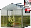 A greenhouse with plants inside, featuring a prominent award badge. Produktbild-Vorschau