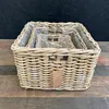 Cesto contenitore in rattan set 3 pezzi quadrato Kubu Anteprima dell’immagine prodotto 4