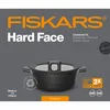 Product packaging for a Fiskars Hard Face casserole pot. Podgląd zdjęcia produktu