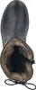 Top-down view of a black leather boot with a fluffy brown lining. Podgląd zdjęcia produktu
