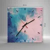 Wanduhr - Quadrat - Glasuhr - Abstraktion Rosa Blau - Produktbild-Vorschau 3