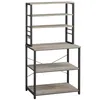 A multi-shelf storage unit with a metal frame and wooden shelves. Náhled obrázku produktu