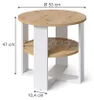 Table basse Vicco Romeo Blanc/Chêne Artisan 53x53cm, Model Voir les images du produit 2