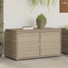 vidaXL Záhradná skrinka béžová 110x55x60,5 cm Poly ratan Náhľad obrázku produktu 3